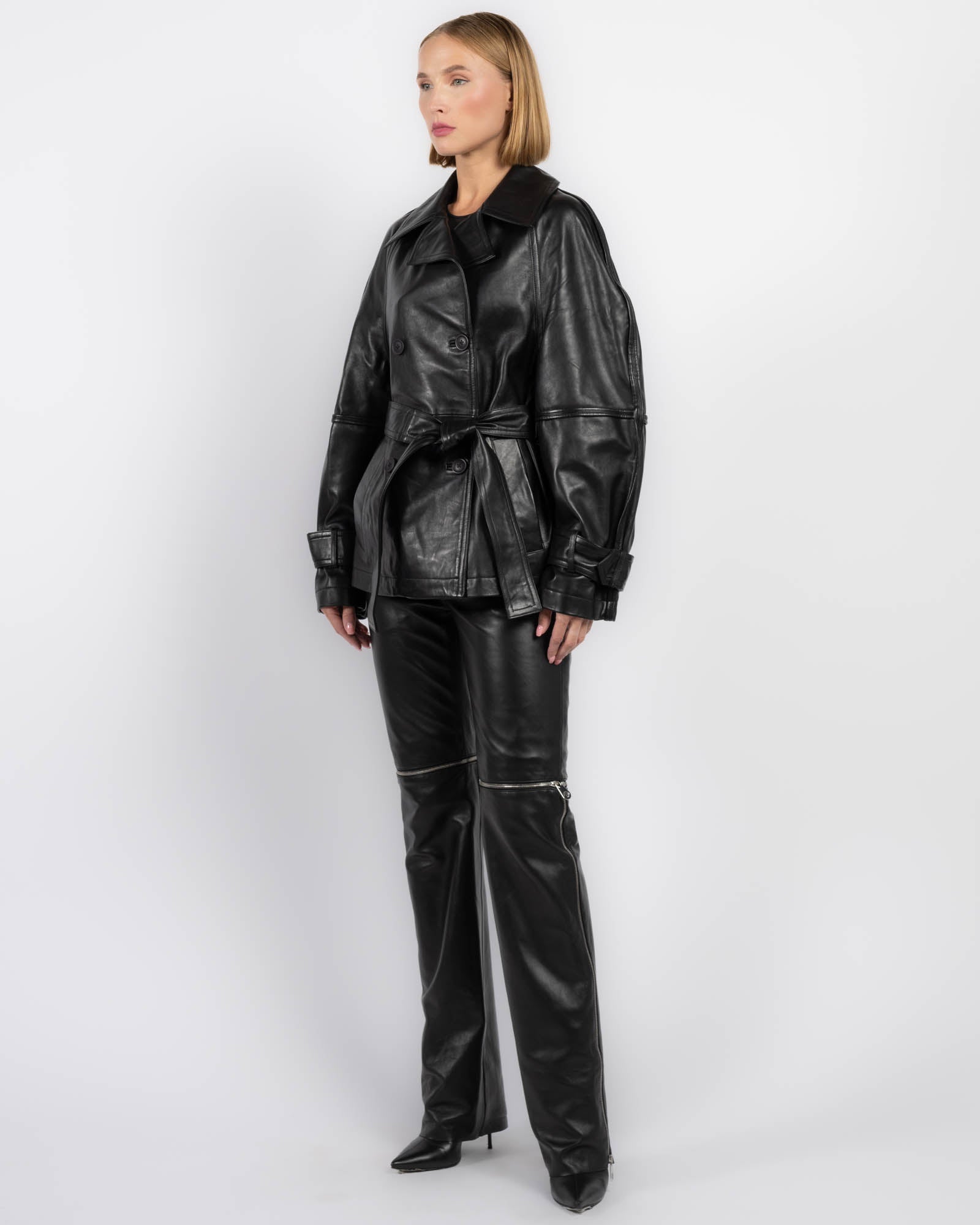 Sculptural Leather Jacket