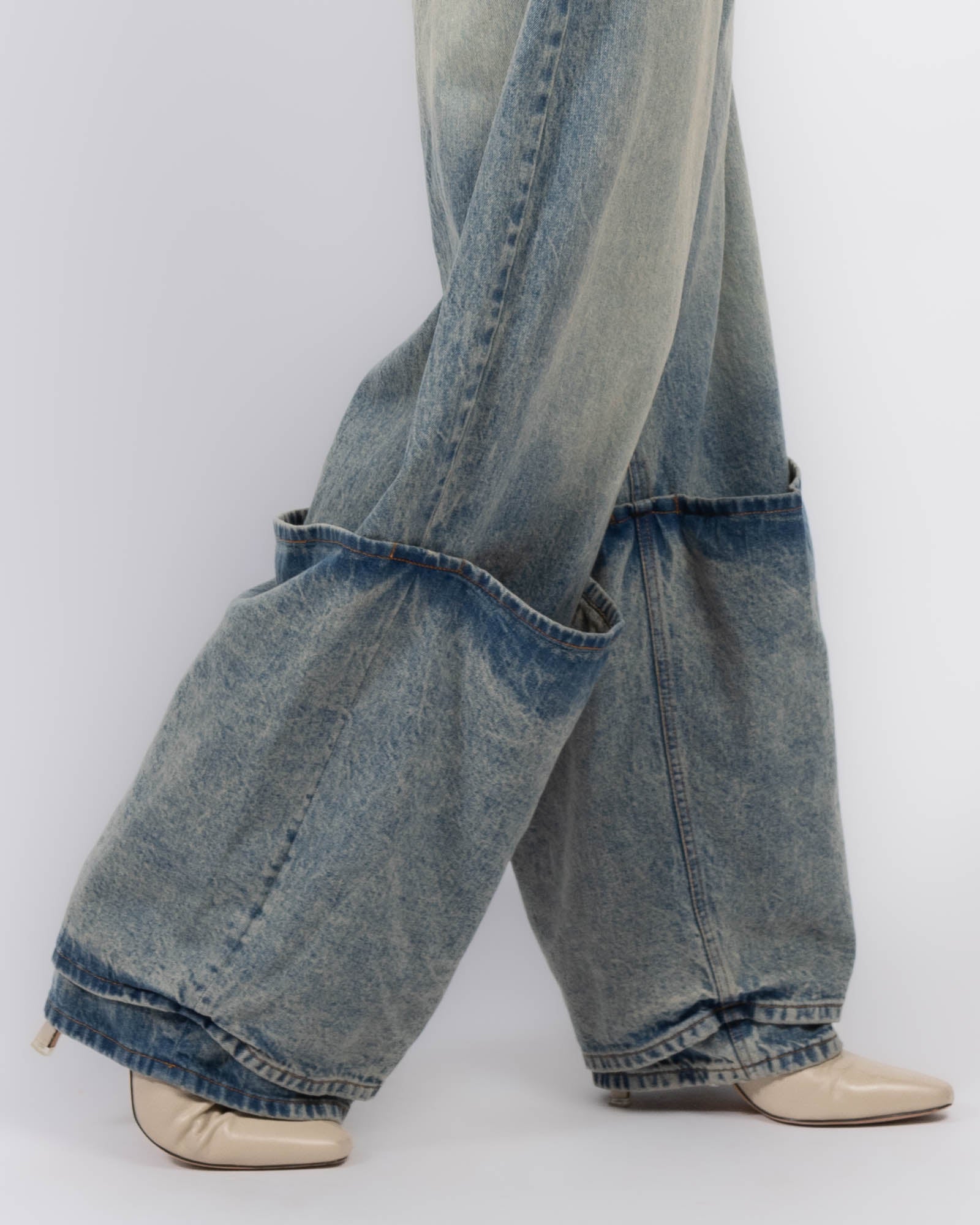 Bleached Denim Jeans