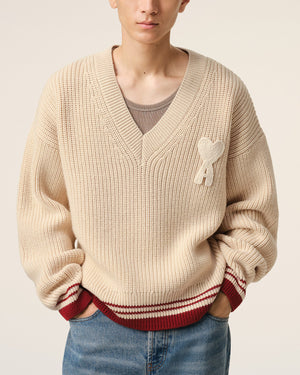 Ribbed V-Neck Sweater