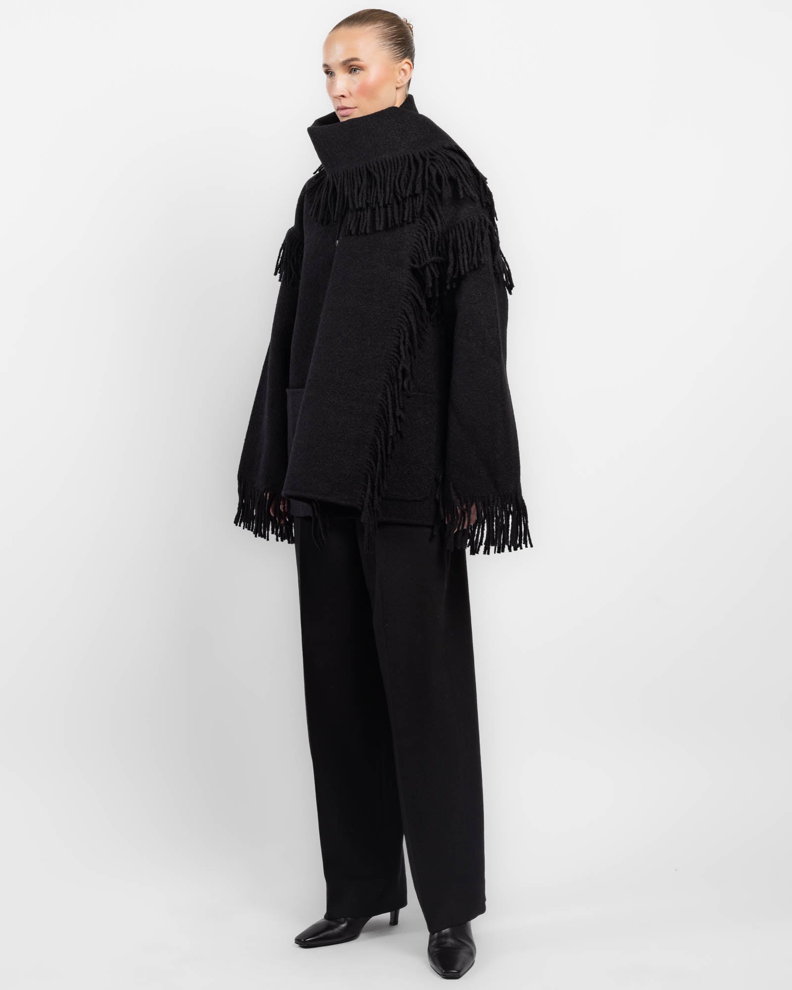 Veste écharpe à franges