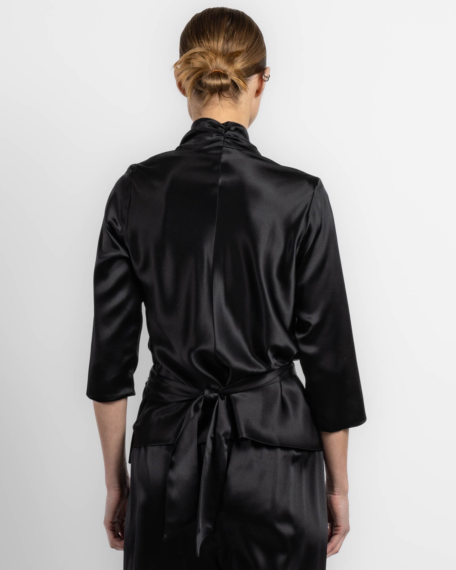 Three-Quarter Sleeve Wrap Top
