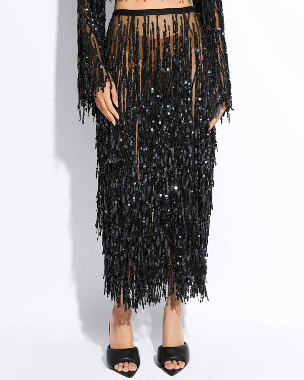 Fringe Sequin Skirt