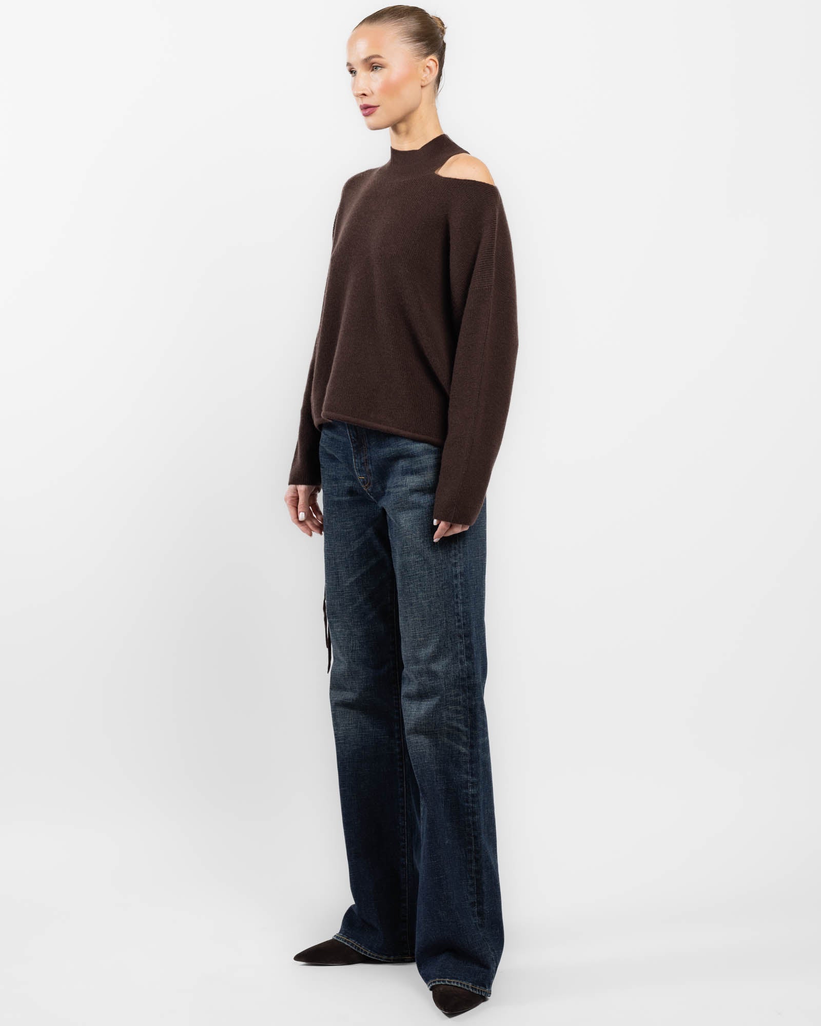 Open Shoulder Knit Sweater