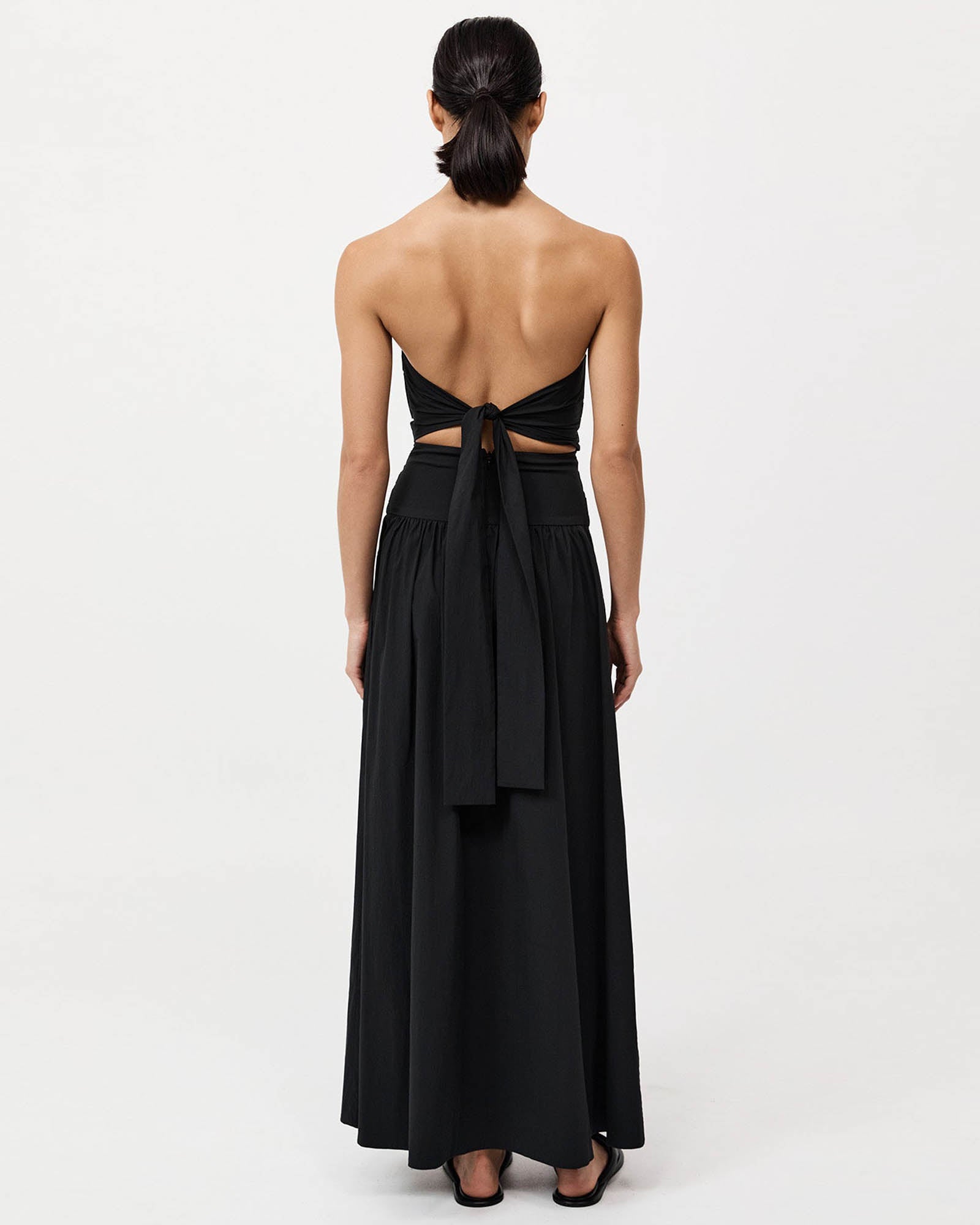 Robe bustier froncée à nouer