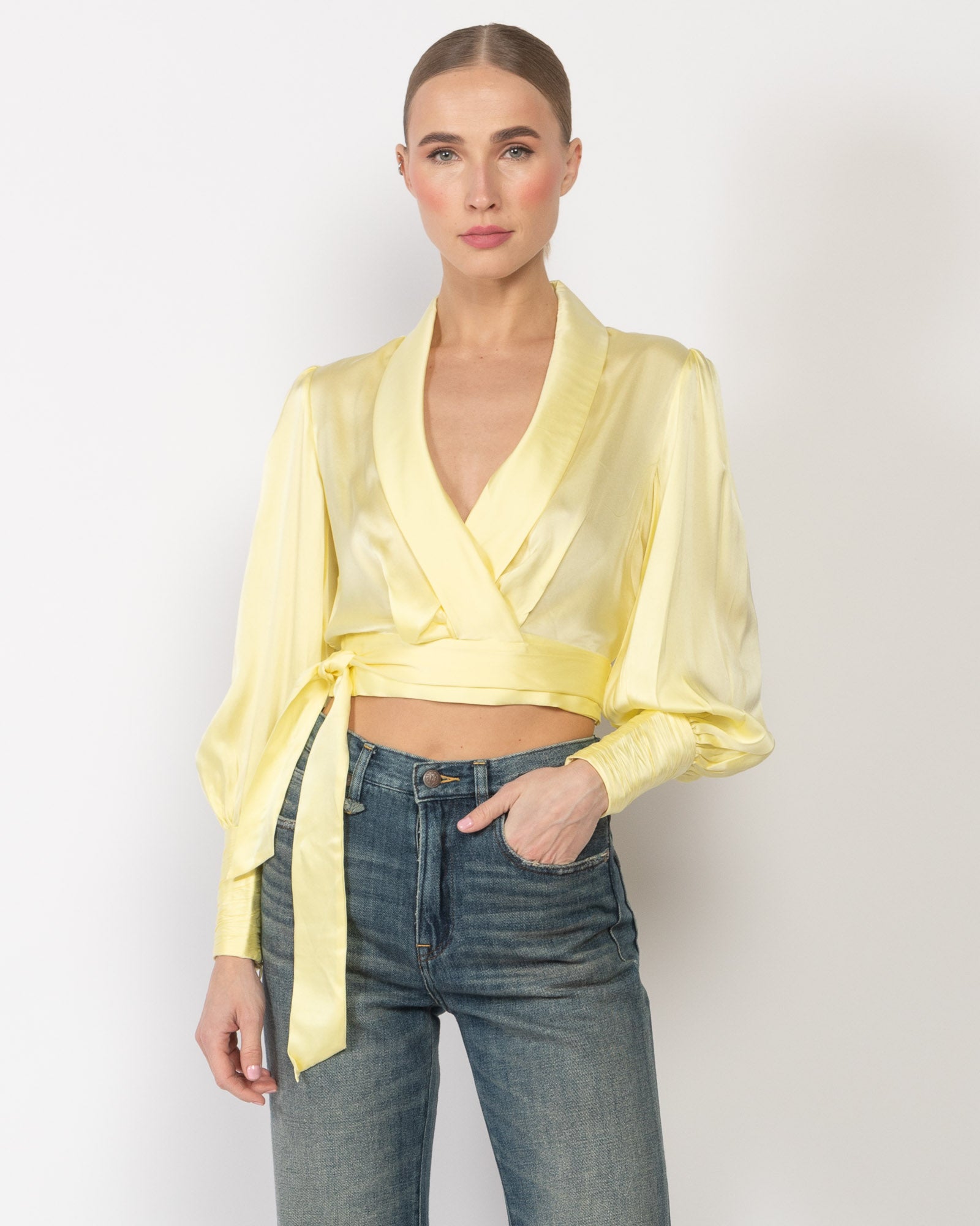Neck wrap top sales