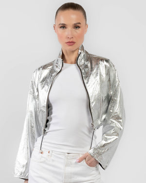 Metallic Leather Jacket