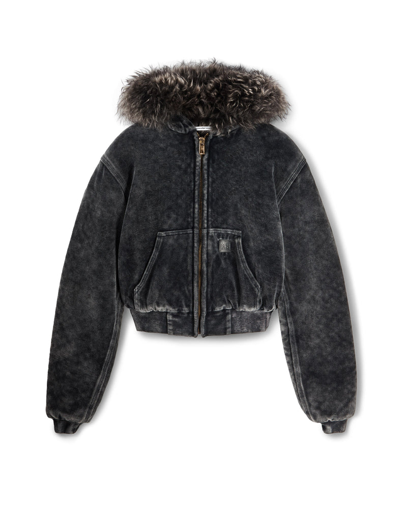 Shearling Hood Sweater Jacket