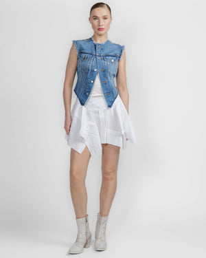 Prestyled Combo Denim Vest Dress