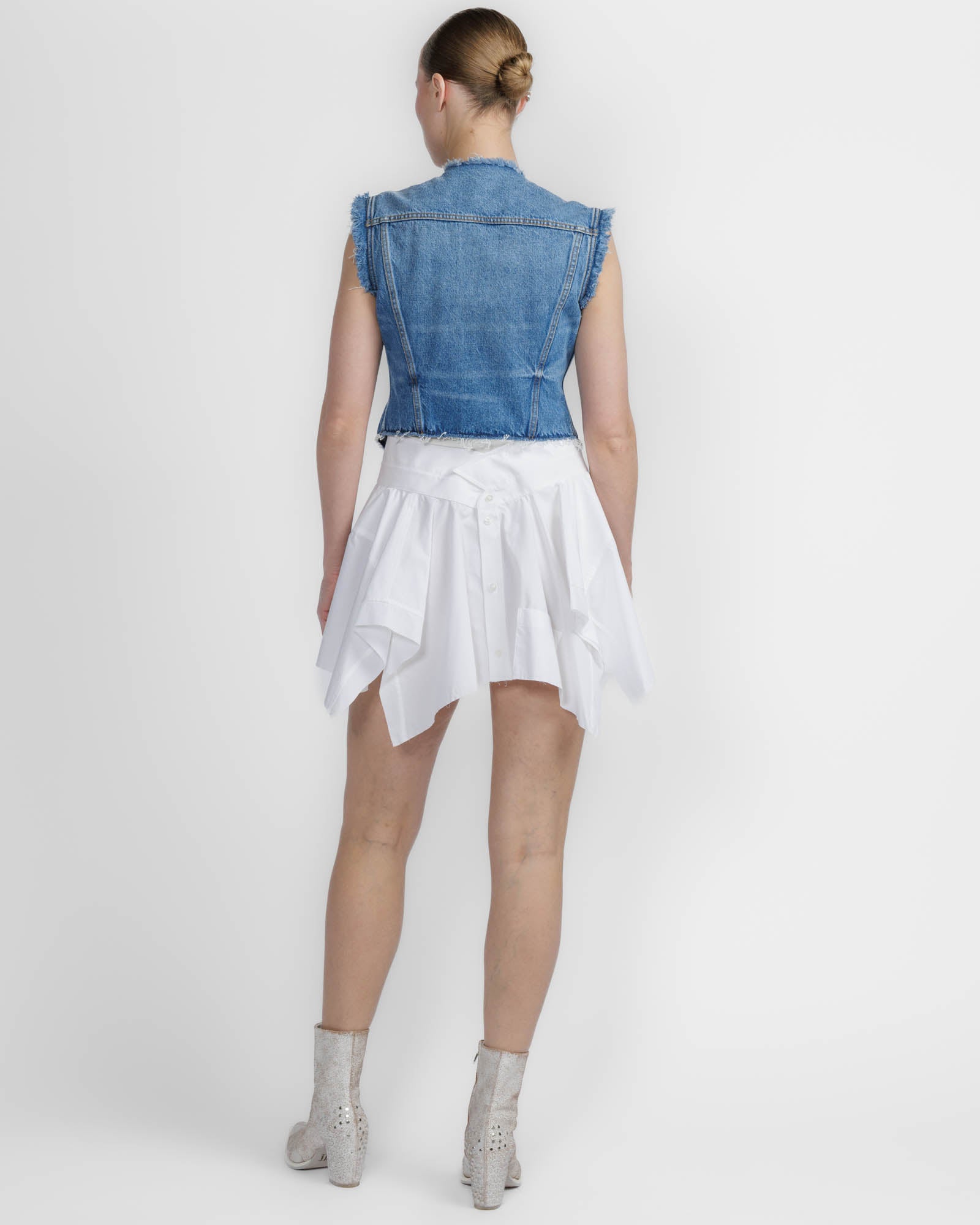 Prestyled Combo Denim Vest Dress