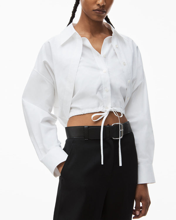Double Layered Cropped Shirt