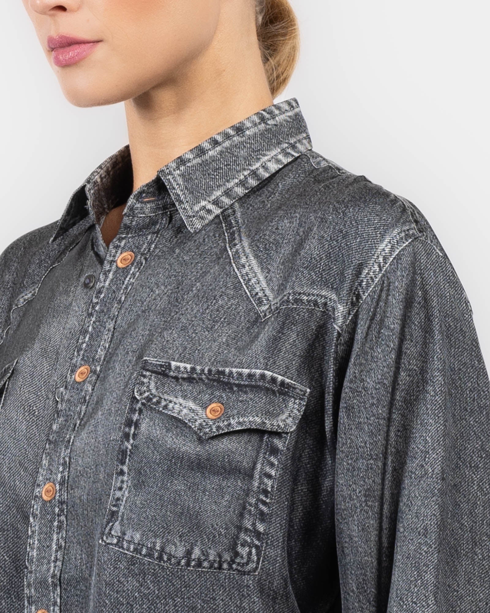 Chemise en jean à manches longues