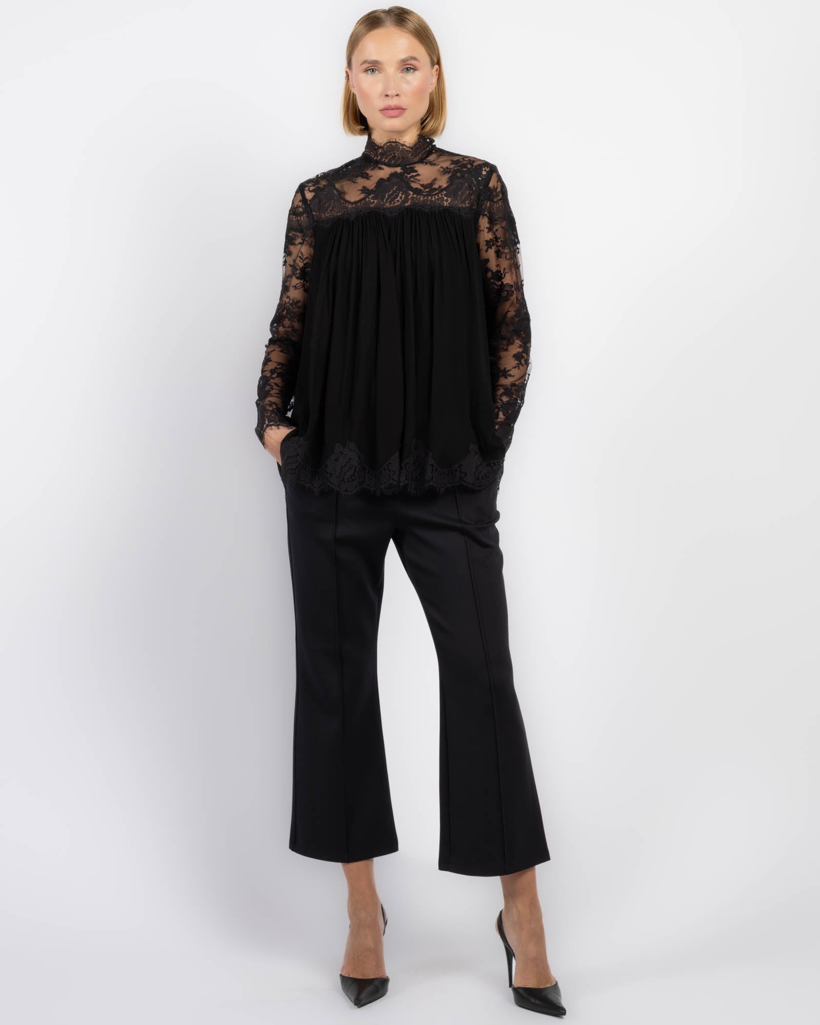 Helen lacey tops ブラック Black Lace Elodie Blouse | Hyacinth House