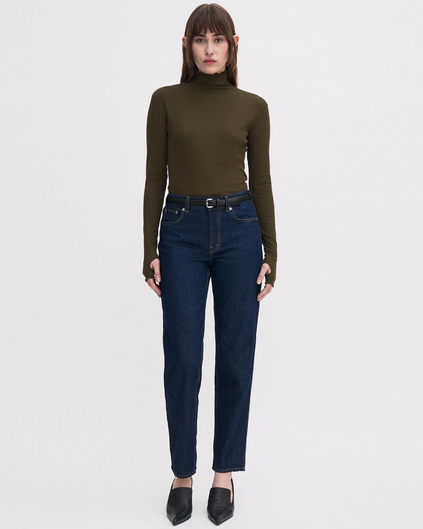 Rib Mock Neck Top