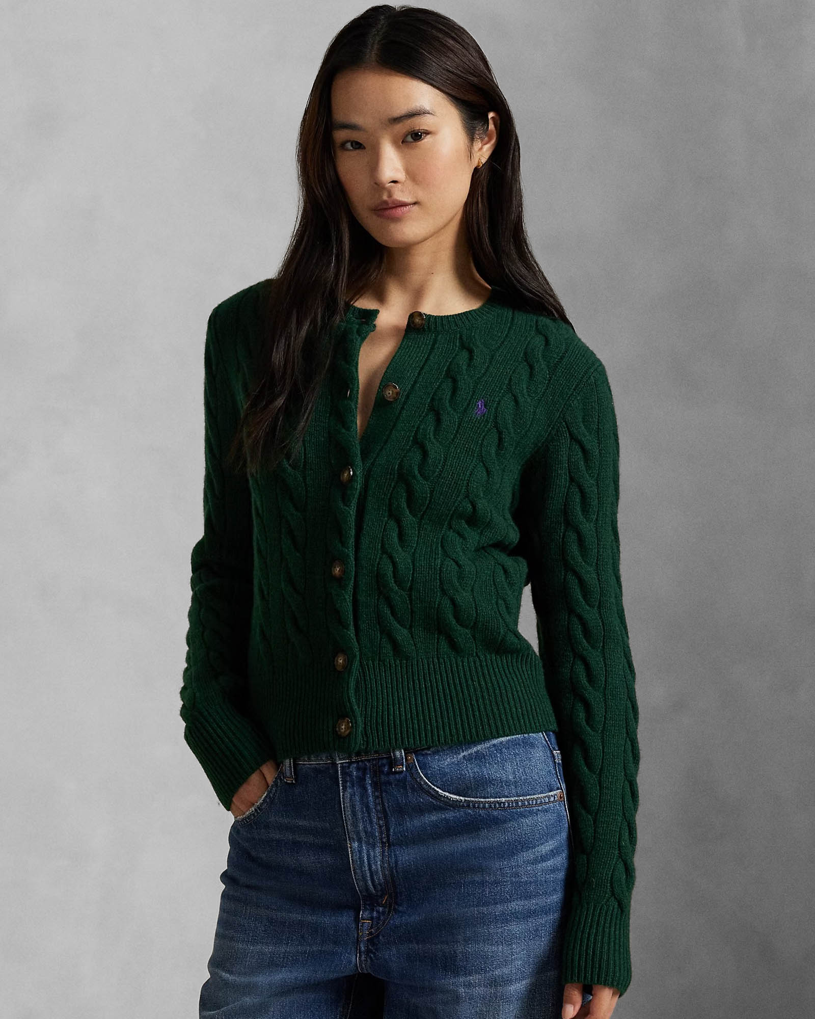 Cardigan en maille torsadée