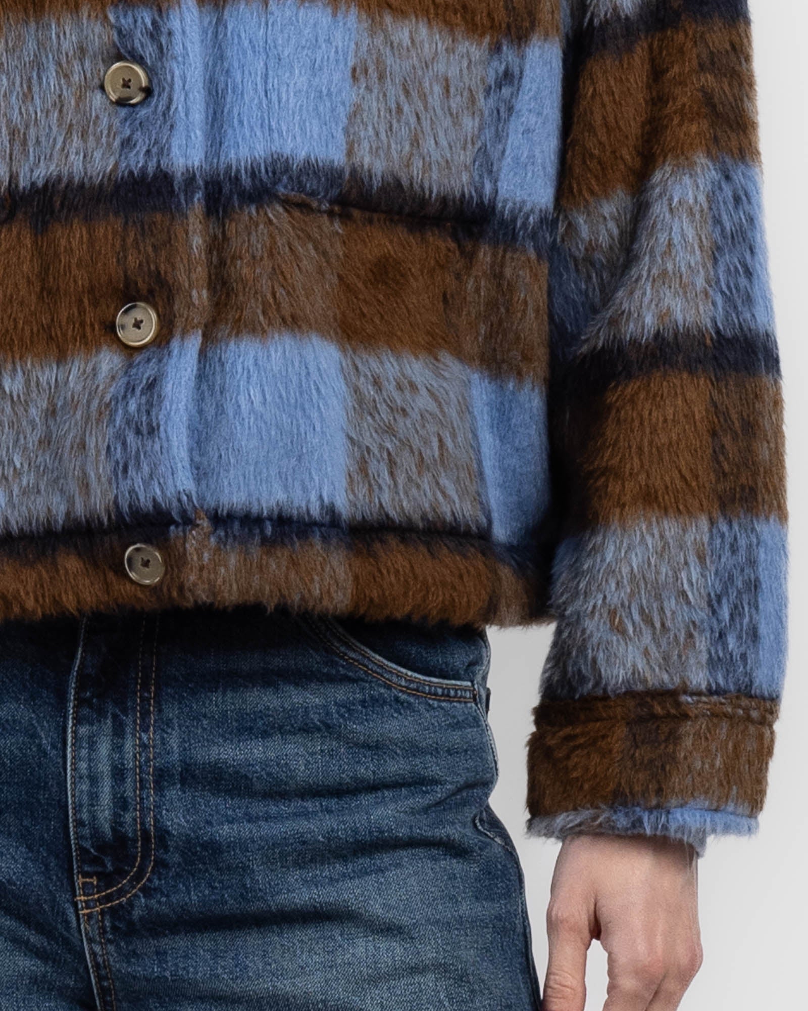 Veste à carreaux brossés