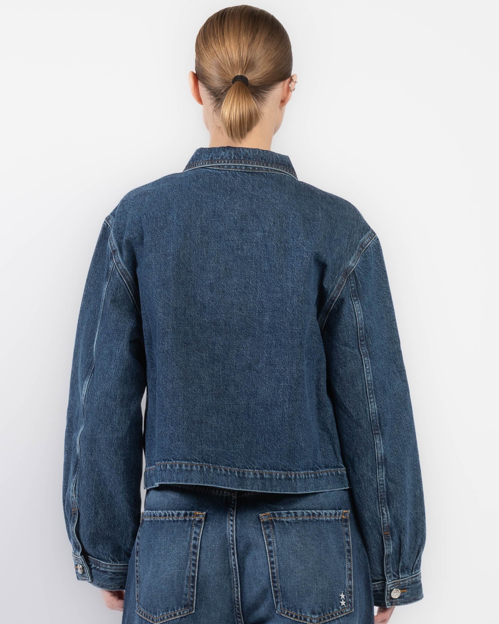 Veste en jean à poche plaquée