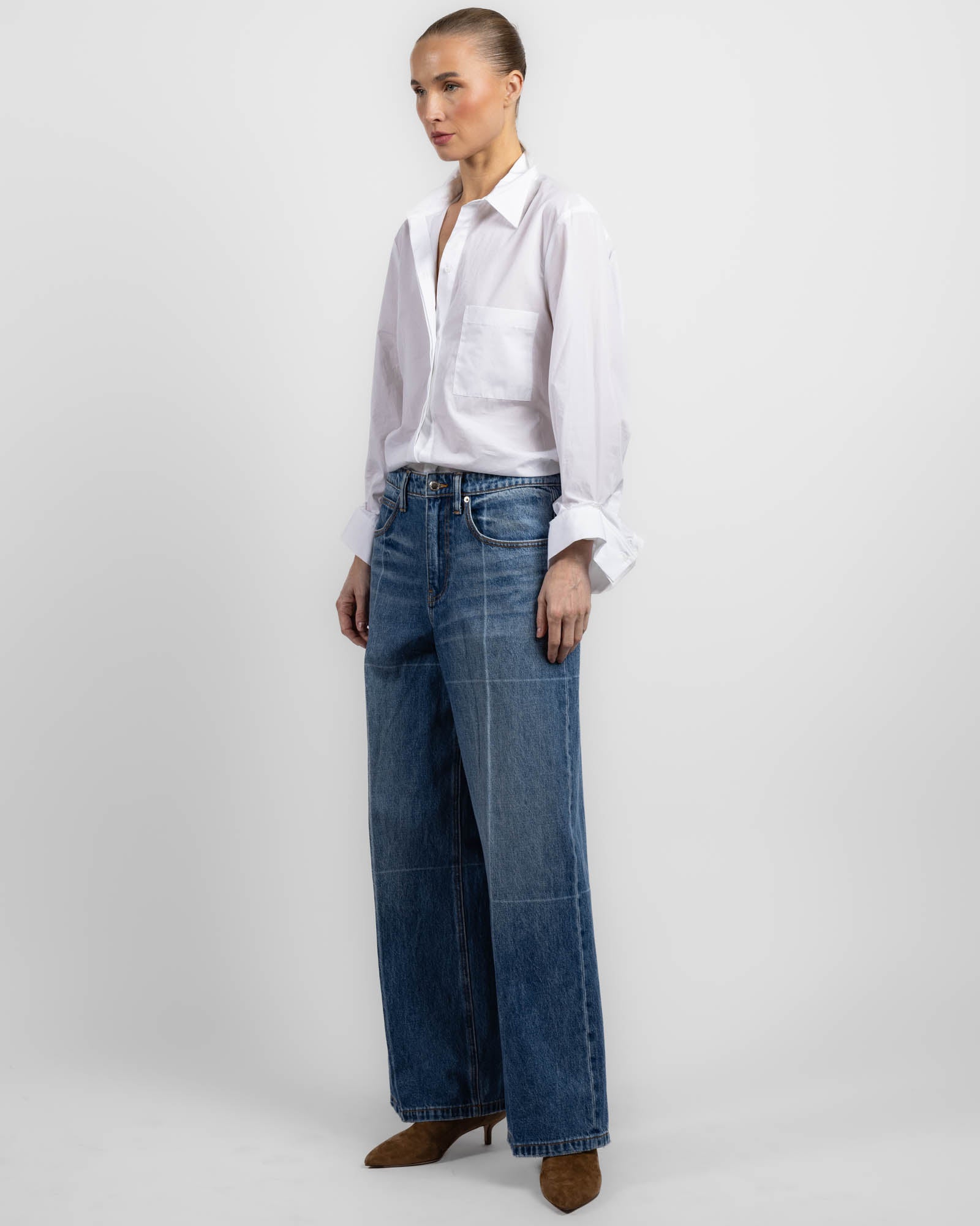 Straight Fold Line Jeans