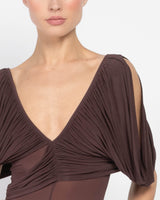 Ruched V-neck Bodysuit