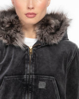 Shearling Hood Sweater Jacket