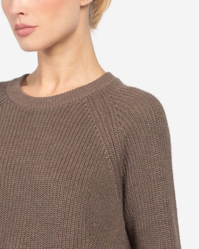 Distressed Scallop Shaker Sweater