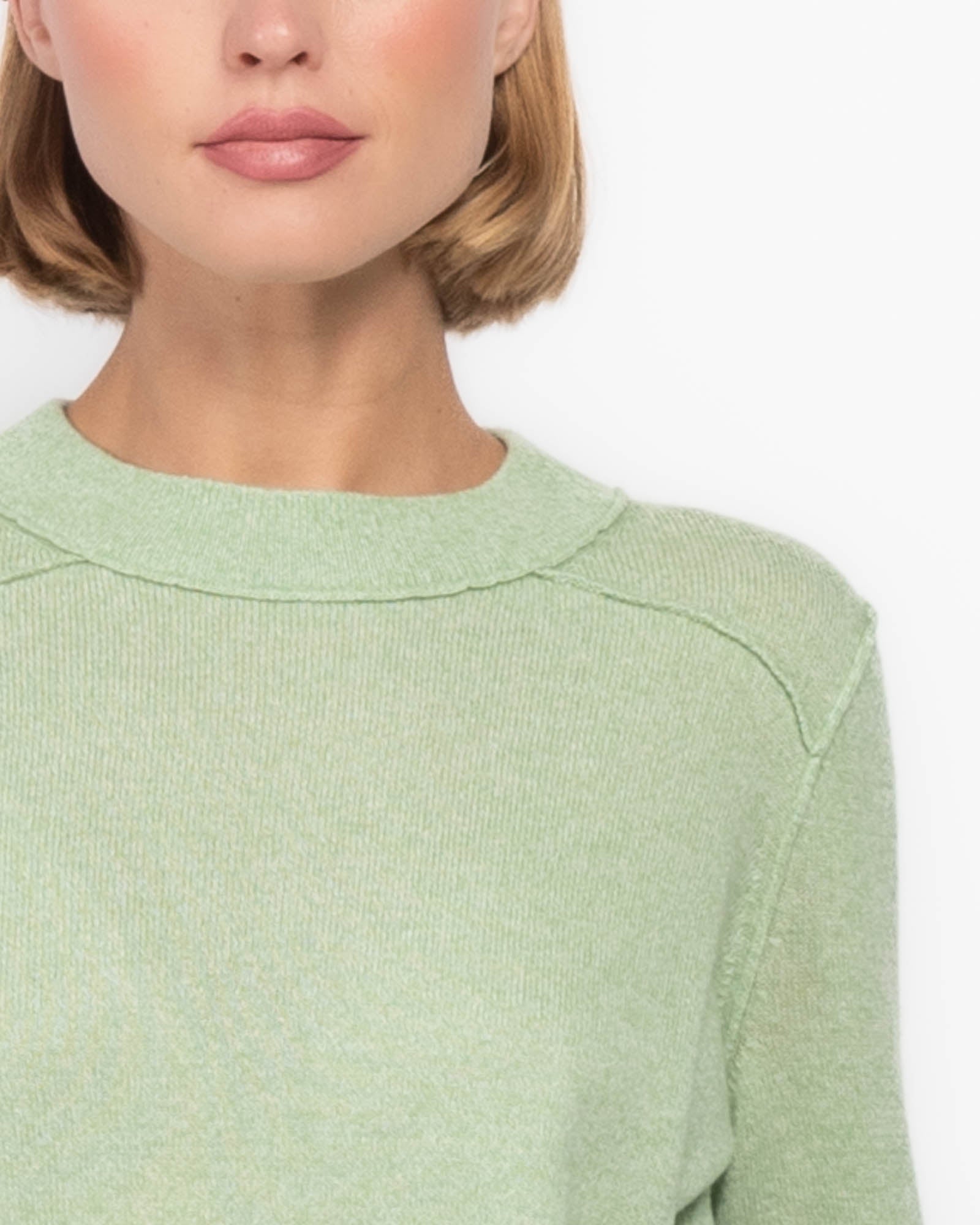 Cropped Reverse Seam Sweater