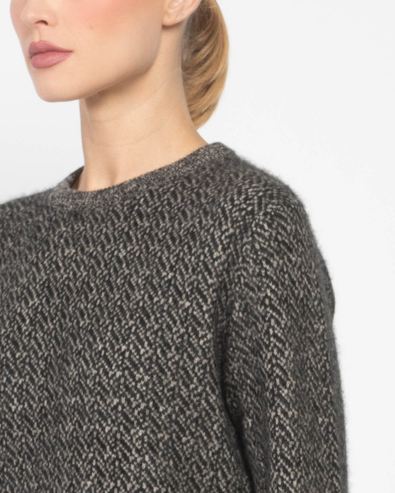 Mini Ribbed-Neckline Sweater