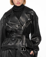 Oversized Leather Biker Jacket