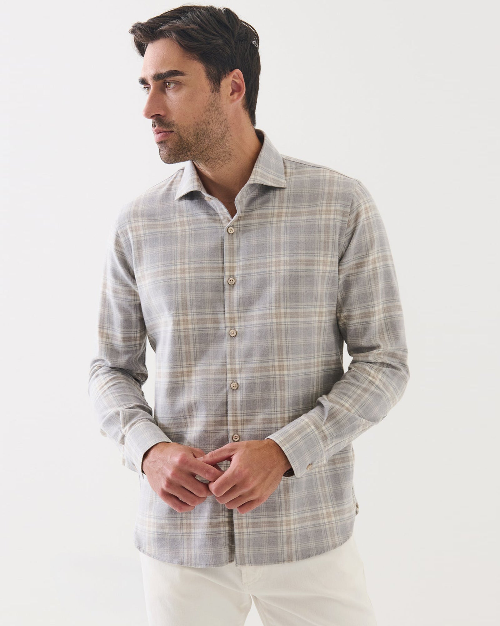 Plaid Spread Collar Shirt