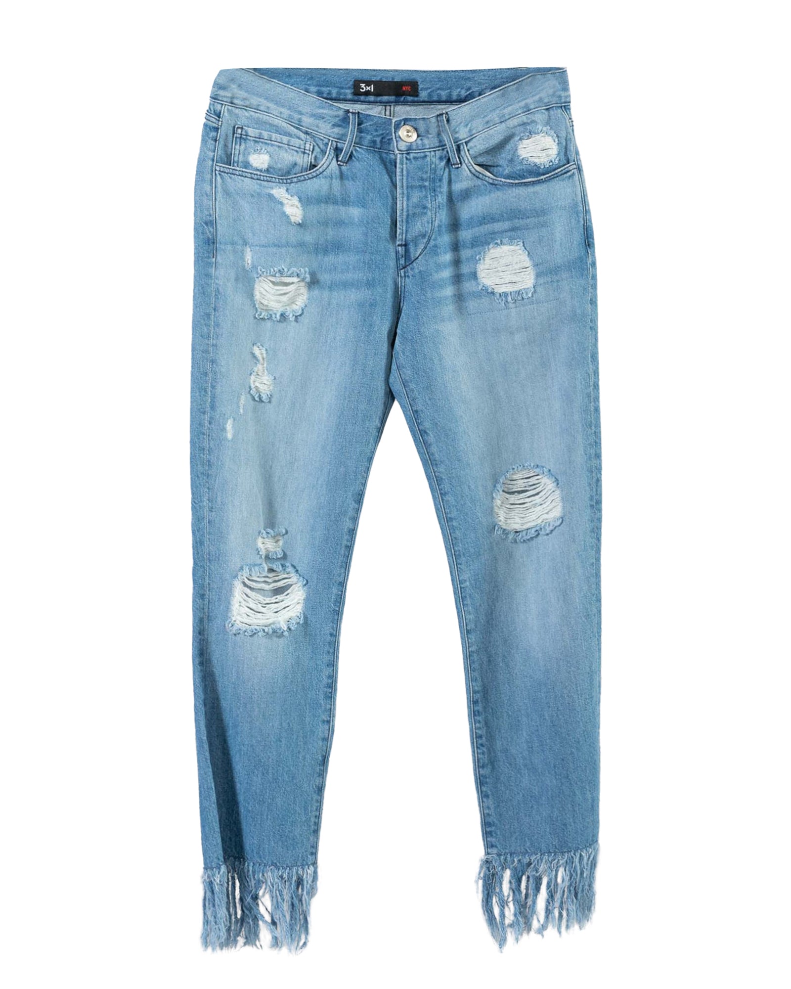 3X1 Crop Fringe Jeans
