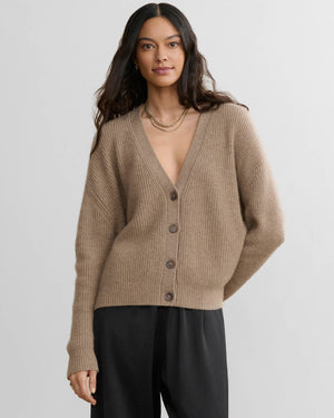 Cropped Cashmere Cocoon Cardigan