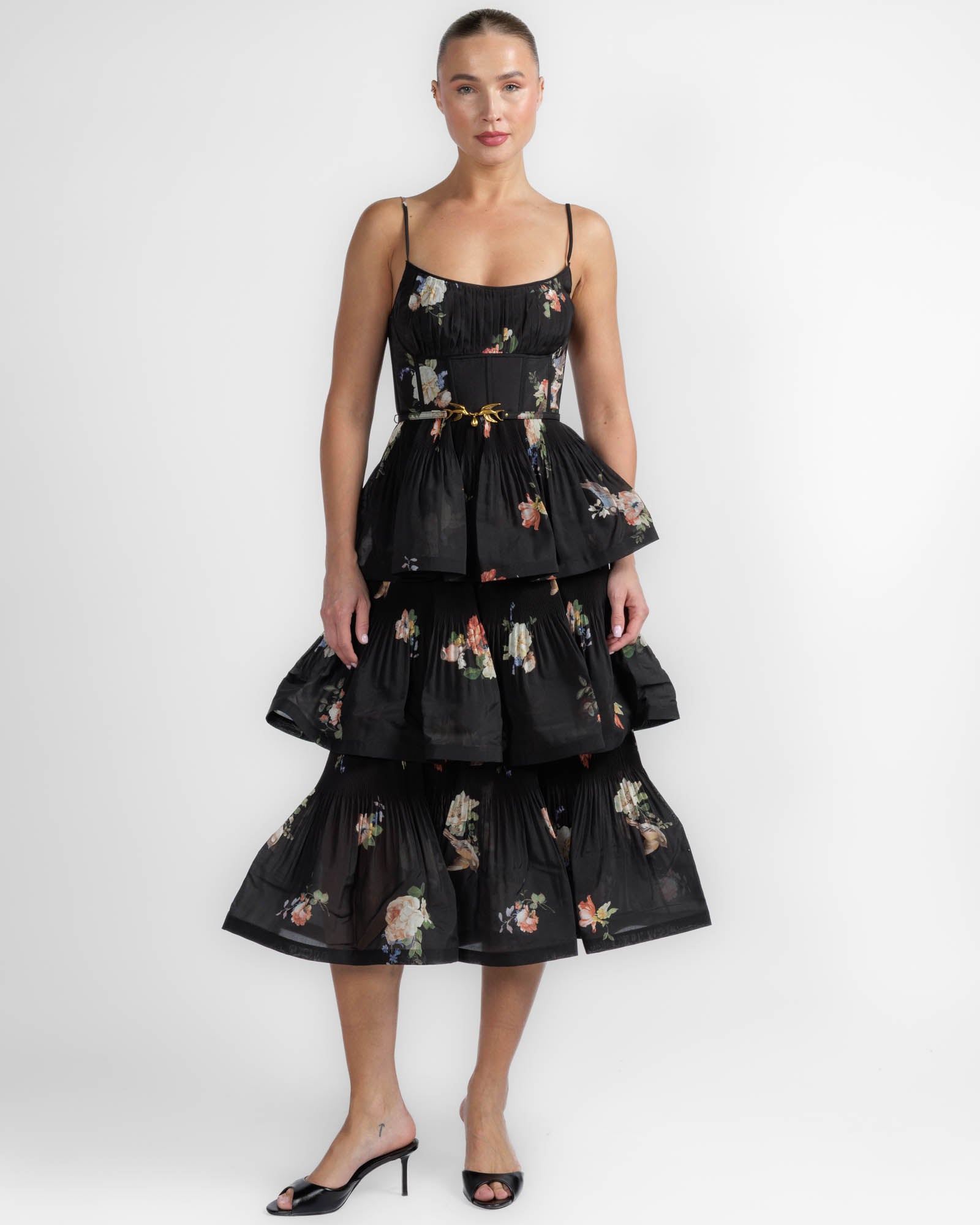 Pleated Tiered Dress