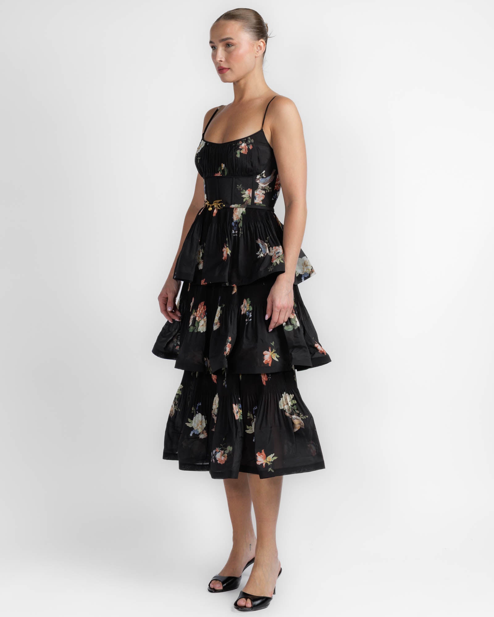 Pleated Tiered Dress