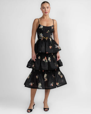 Pleated Tiered Dress