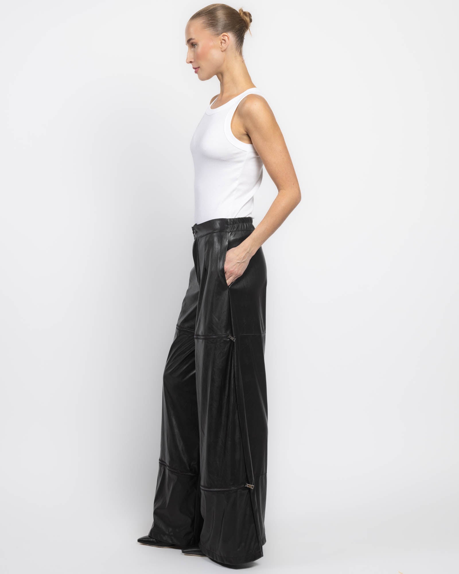 Pantalon zippé Ecopelle