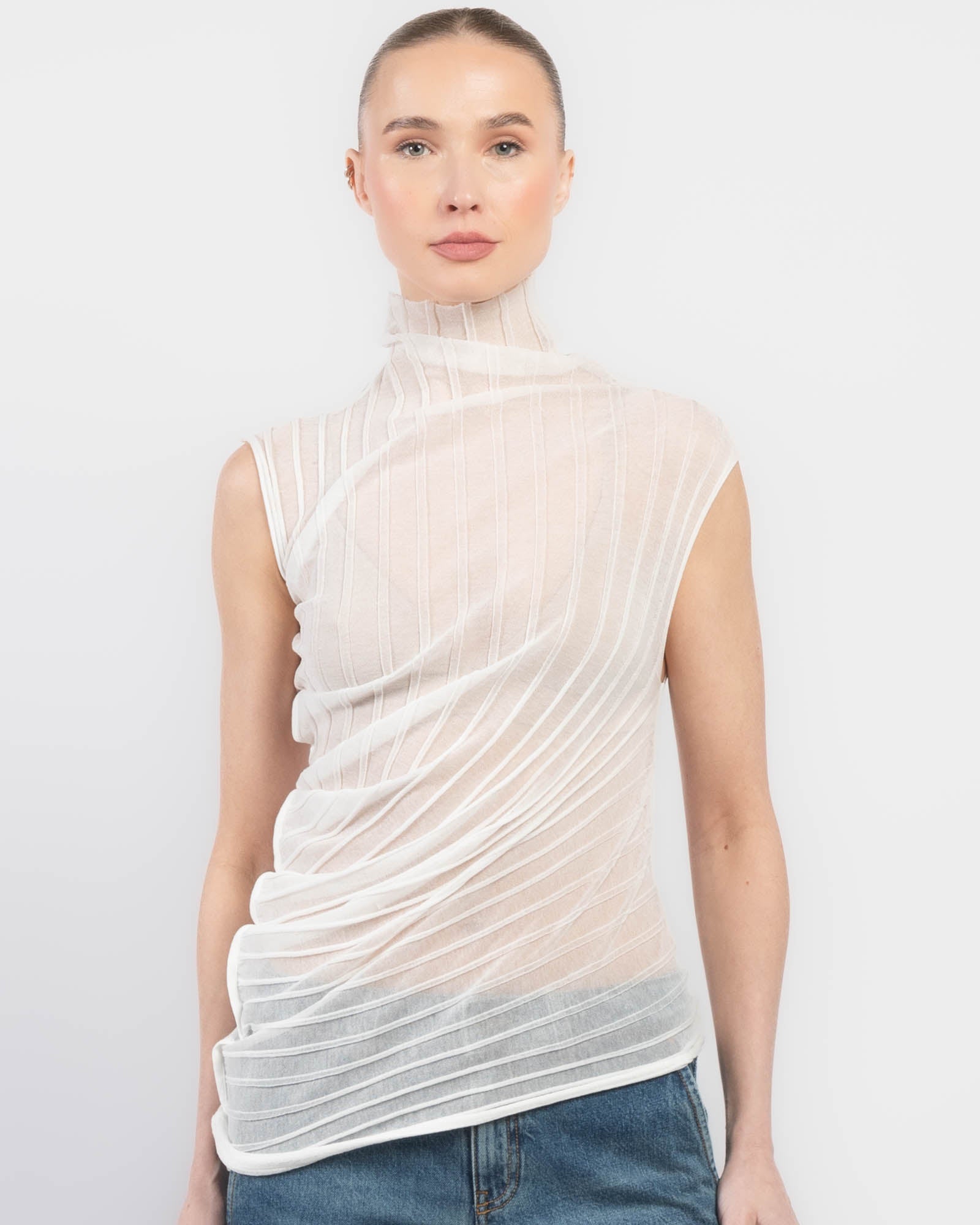 Draped Sleeveless Top