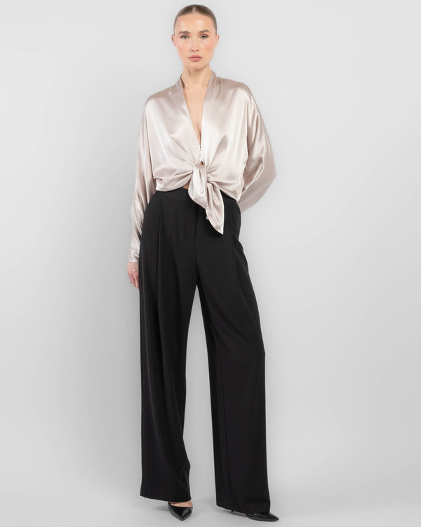 Long Sleeve Tie Front Top