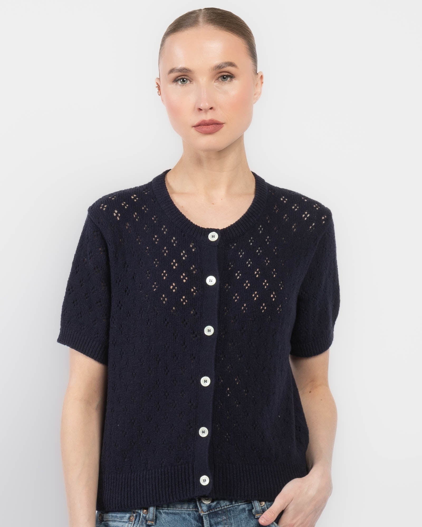 Crochet Short Sleeve Cardigan