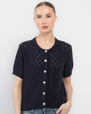 Crochet Short Sleeve Cardigan