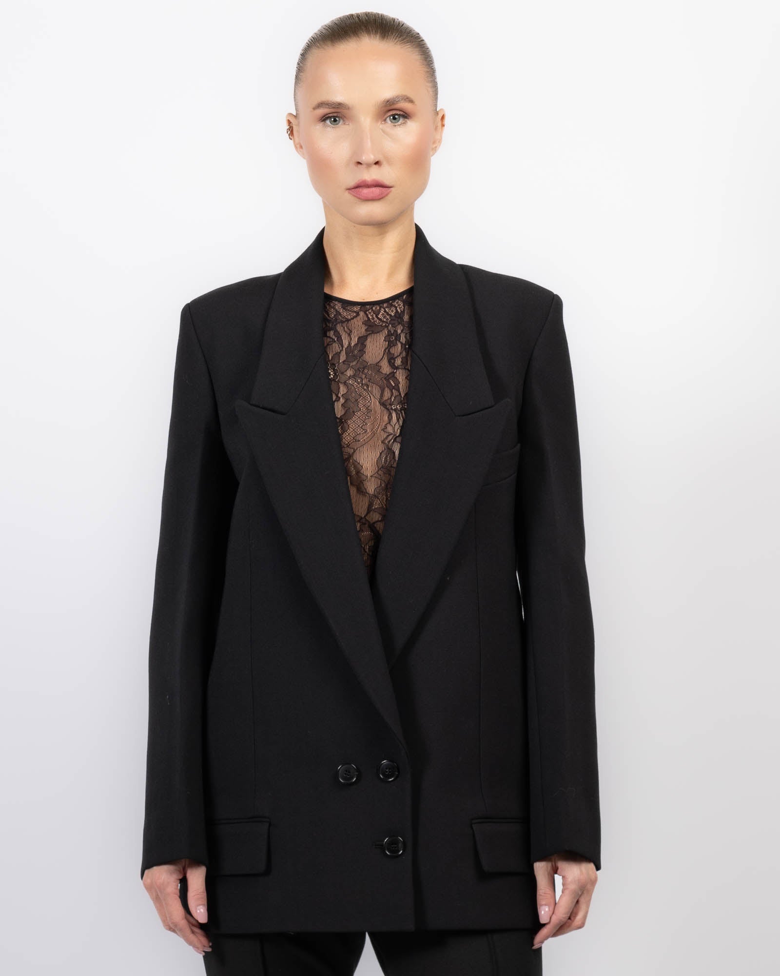 Veste longue à revers
