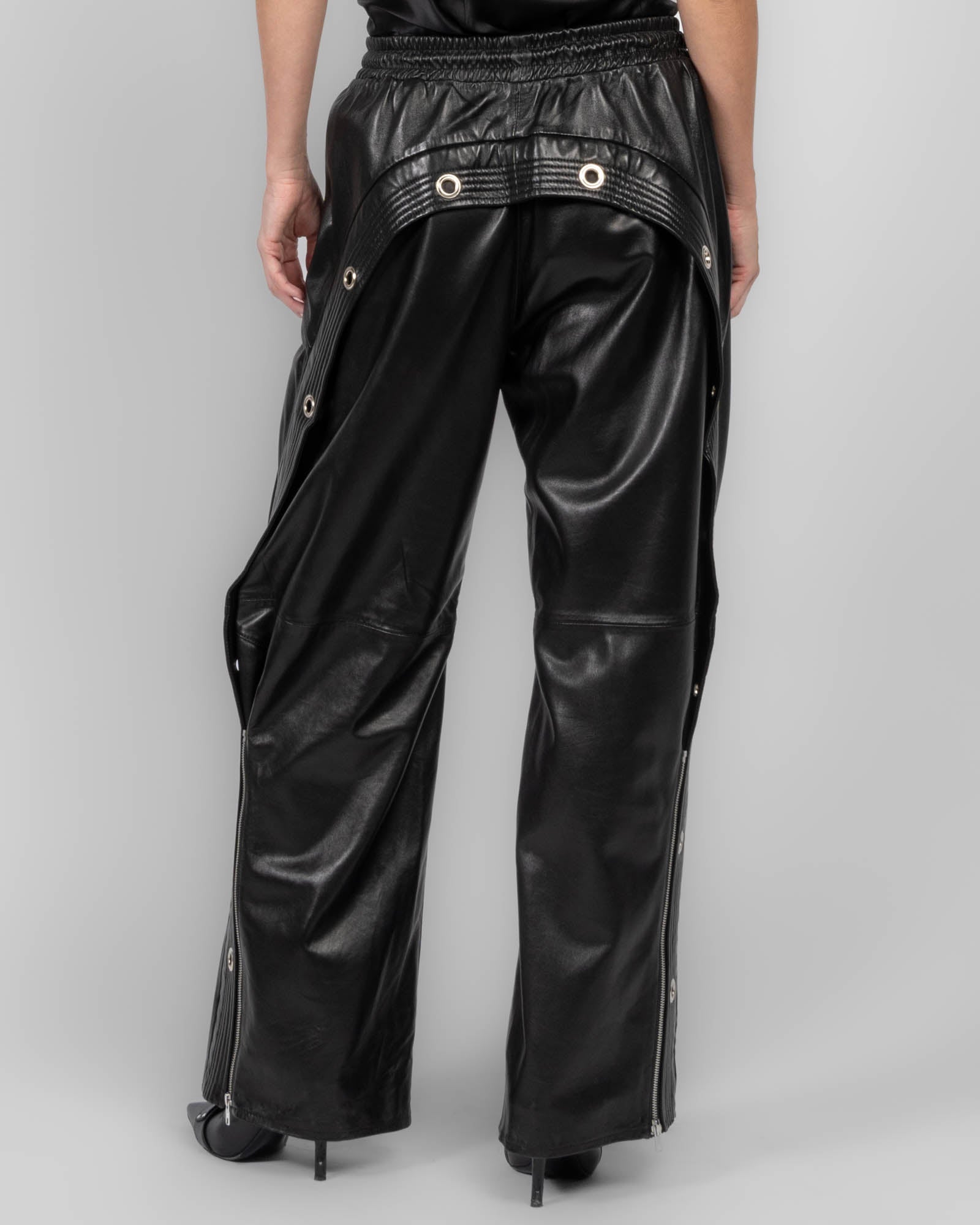 Wide Leg Leather Pants