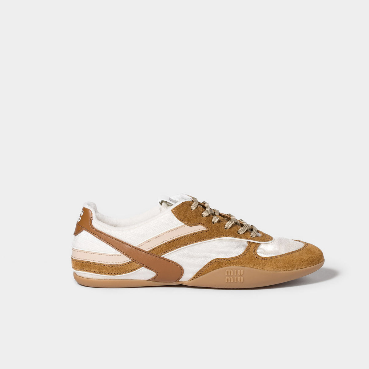 MIU MIU Gymnasium Technical Fabric and Suede Sneakers