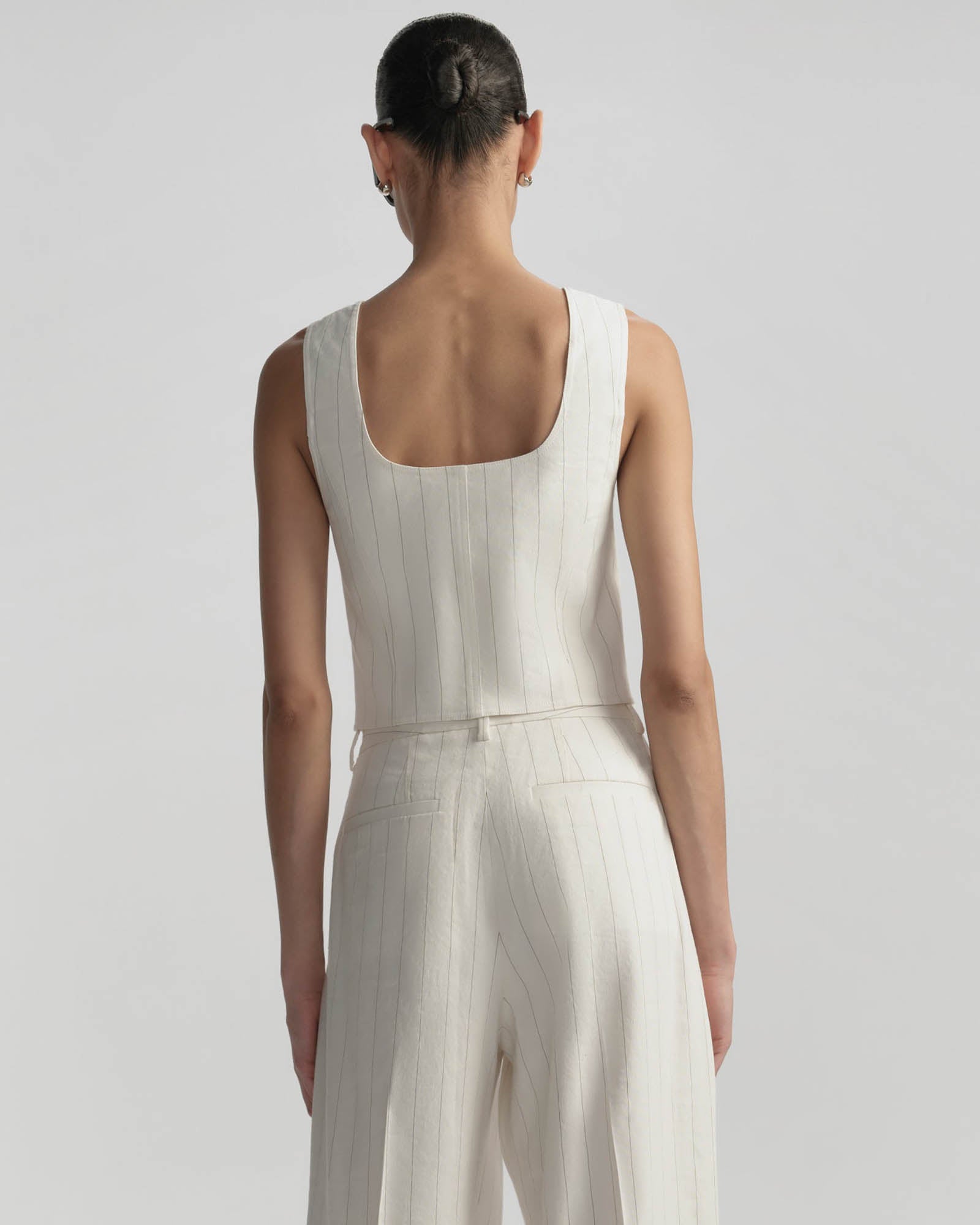 Darcy Linen Pinstripe Top