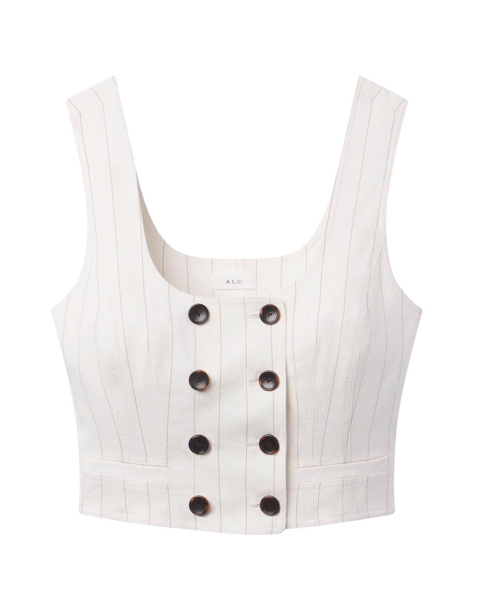 Darcy Linen Pinstripe Top