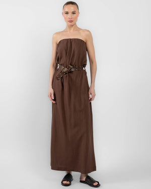 Belt Strapless Dress