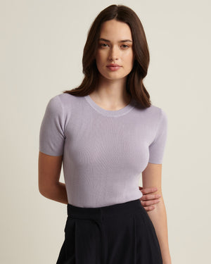 Silk Cashmere Ribbed T-Shirt
