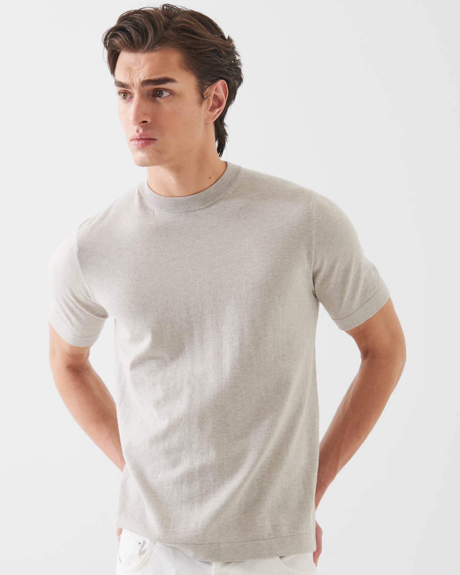 Short Sleeve Cashmere Crewneck