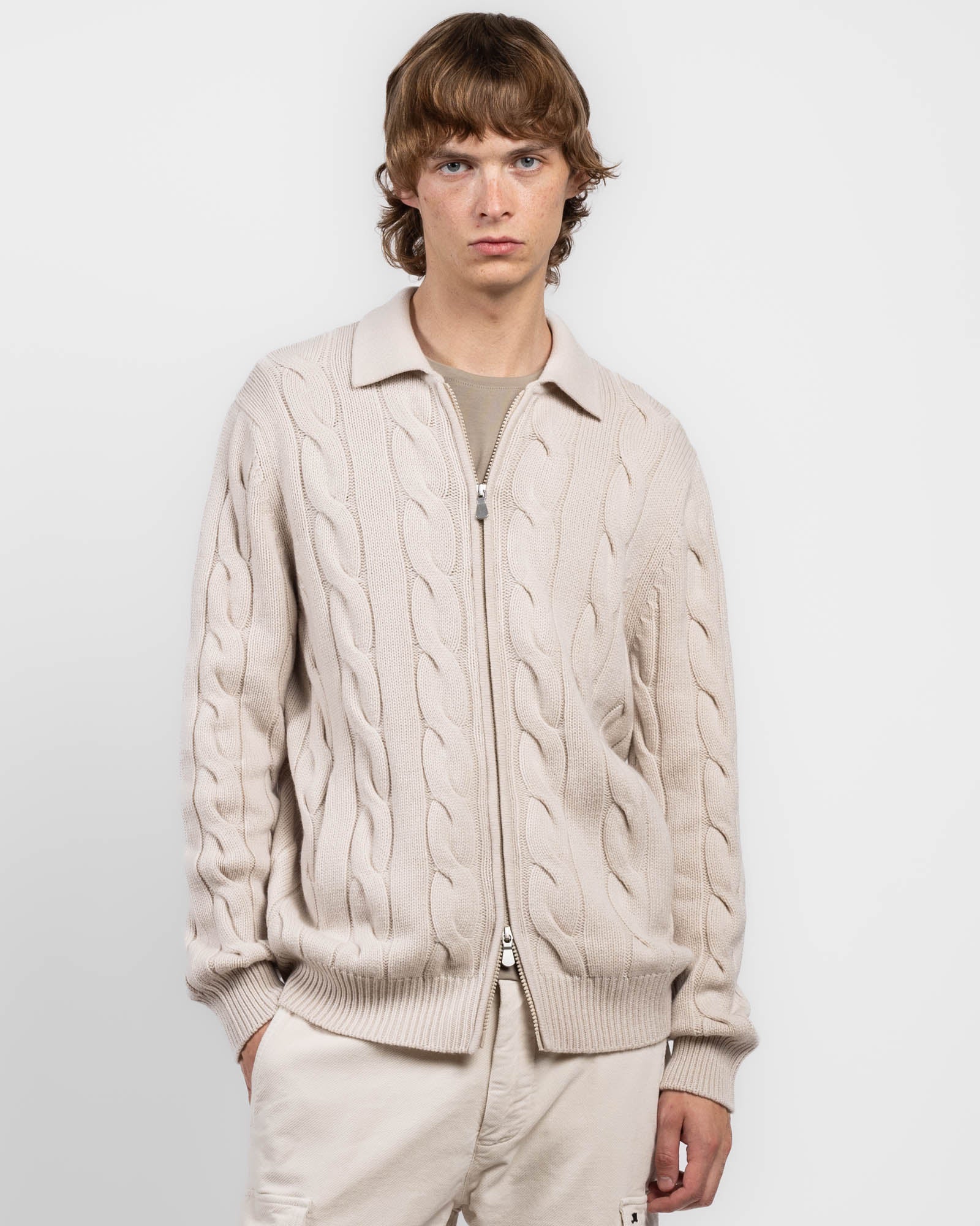 Cable Zip Sweater