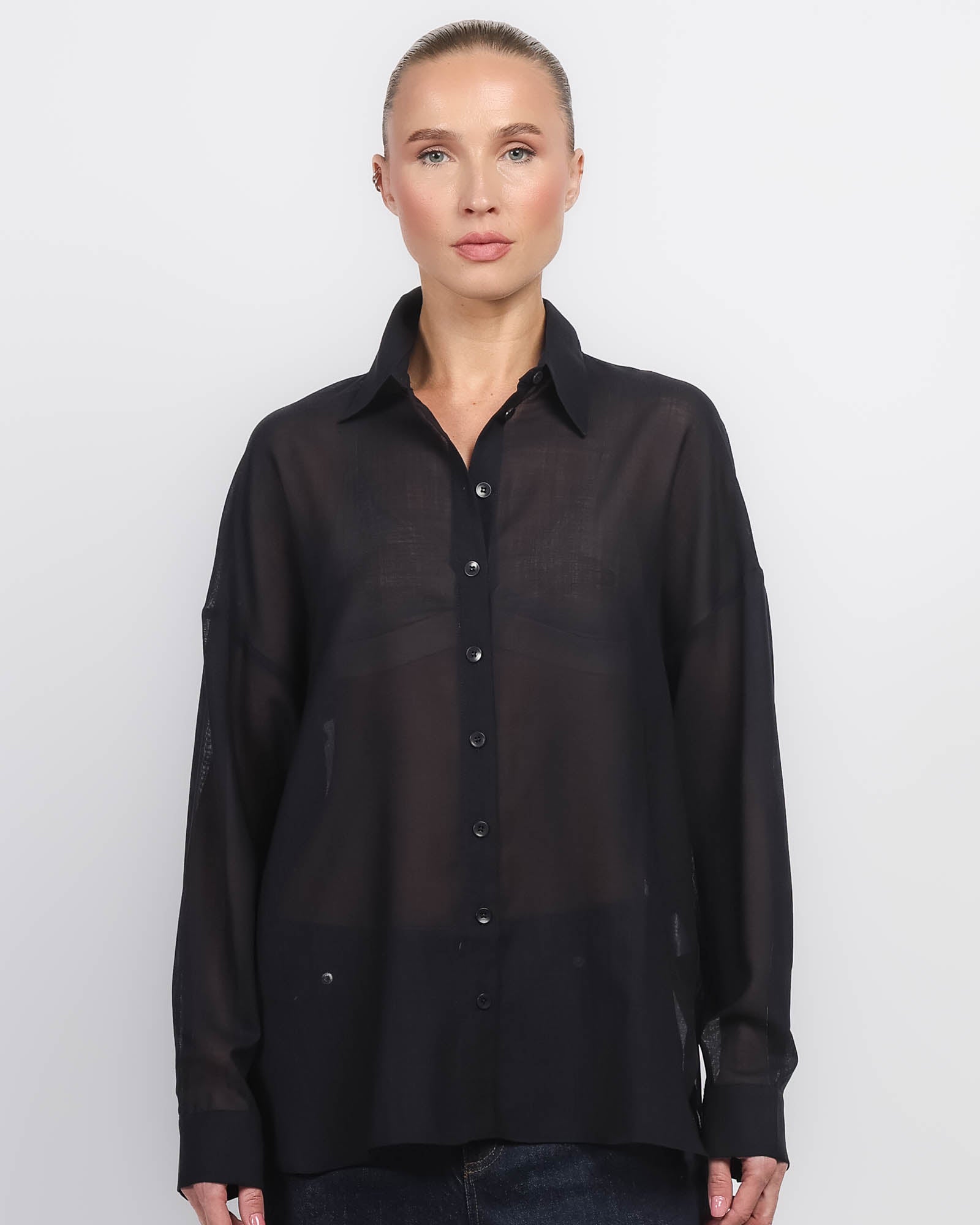 Sheer Wool Oversized Shirt