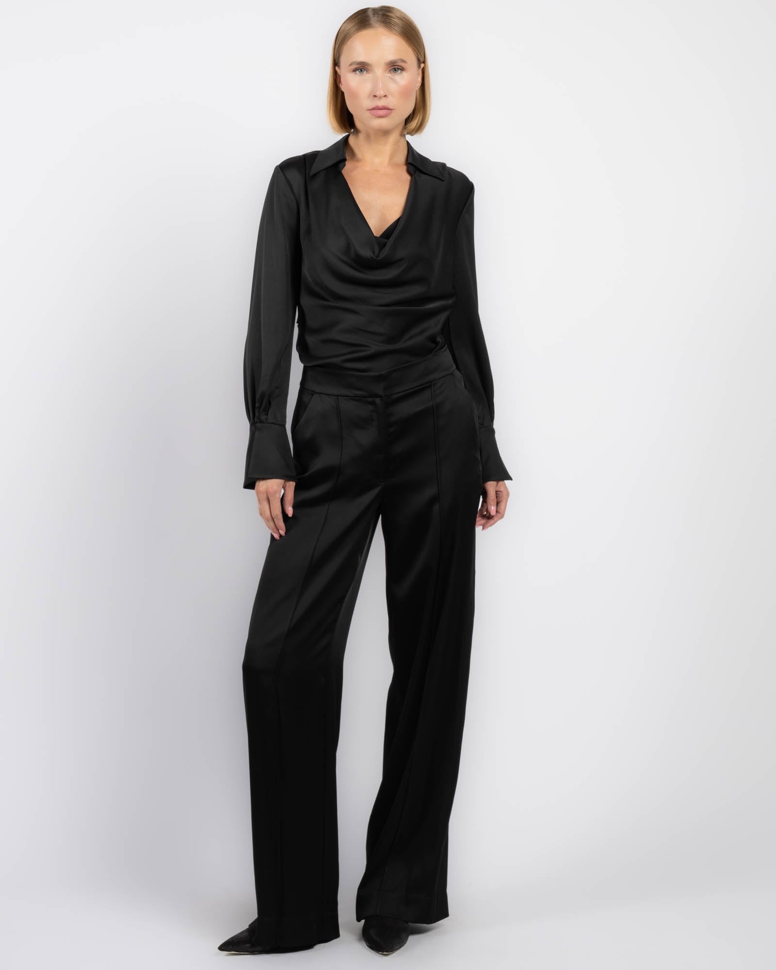 Symone Long Sleeve Cowl Top