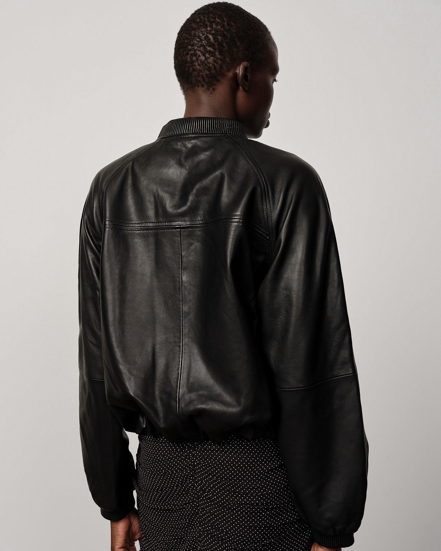 Yvette Leather Bomber Jacket